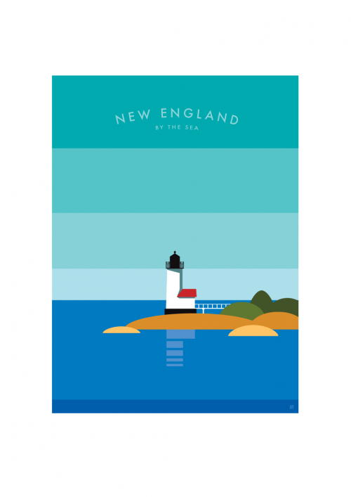A3 poster print of New England Lighthouse in Annisquam Massachusetts