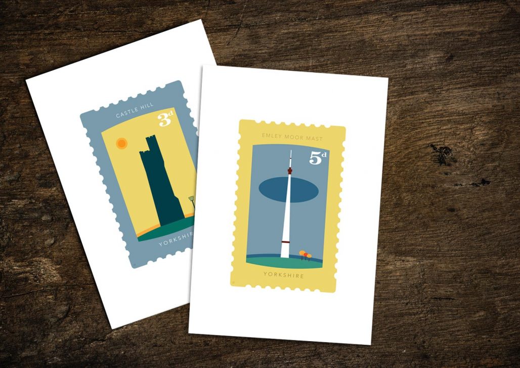 Yorkshire Graphic Stamp Prints A3