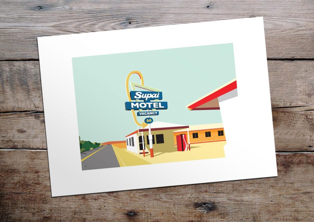 Print of Motel on Route 66
