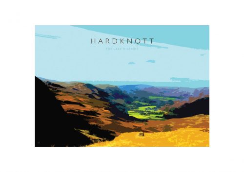 A3 limited edition print of Hardknott Pass