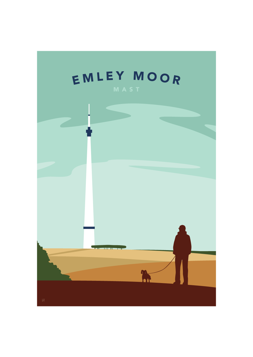 Limited edition print of Emley Moor Mast Green